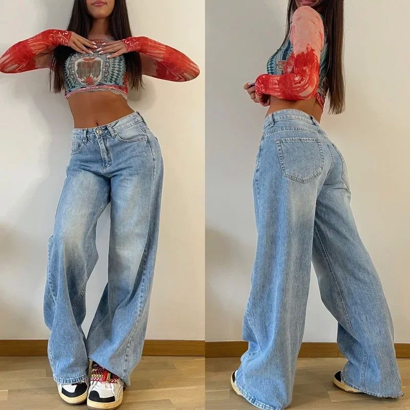Women High Waist Mom Jeans
