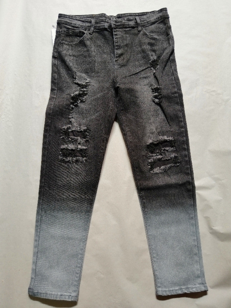New Trendy European and American Style Skinny Fit Ripped Jeans for Men