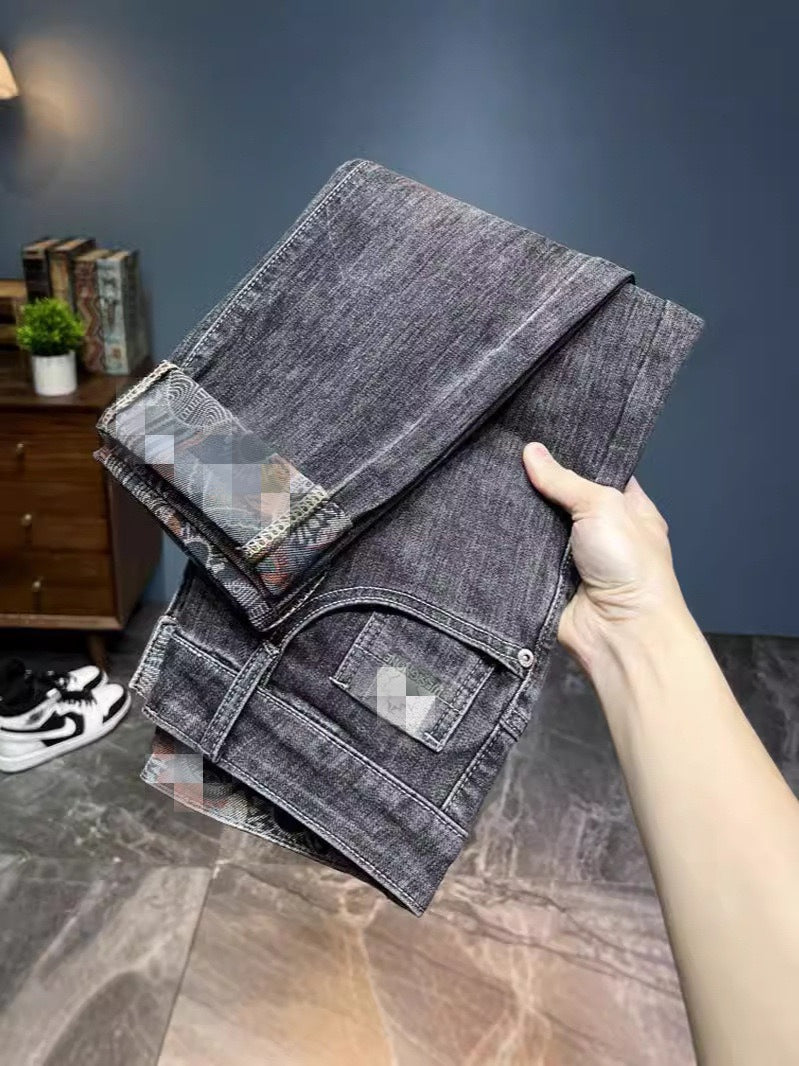 Breathable Printed Slim Fit Jeans