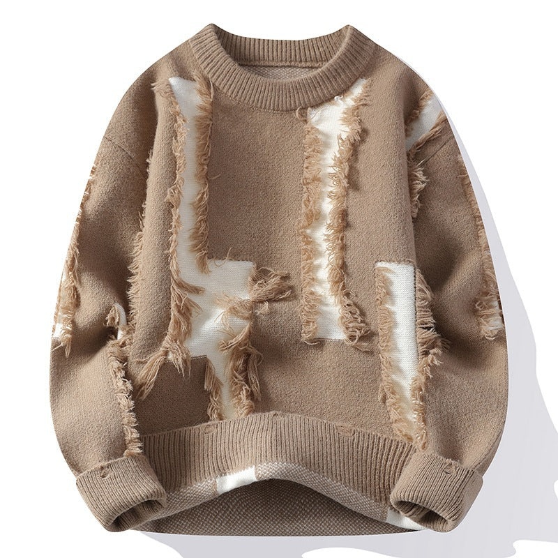 Mens Sweater Casual Loose Fit Knitwear