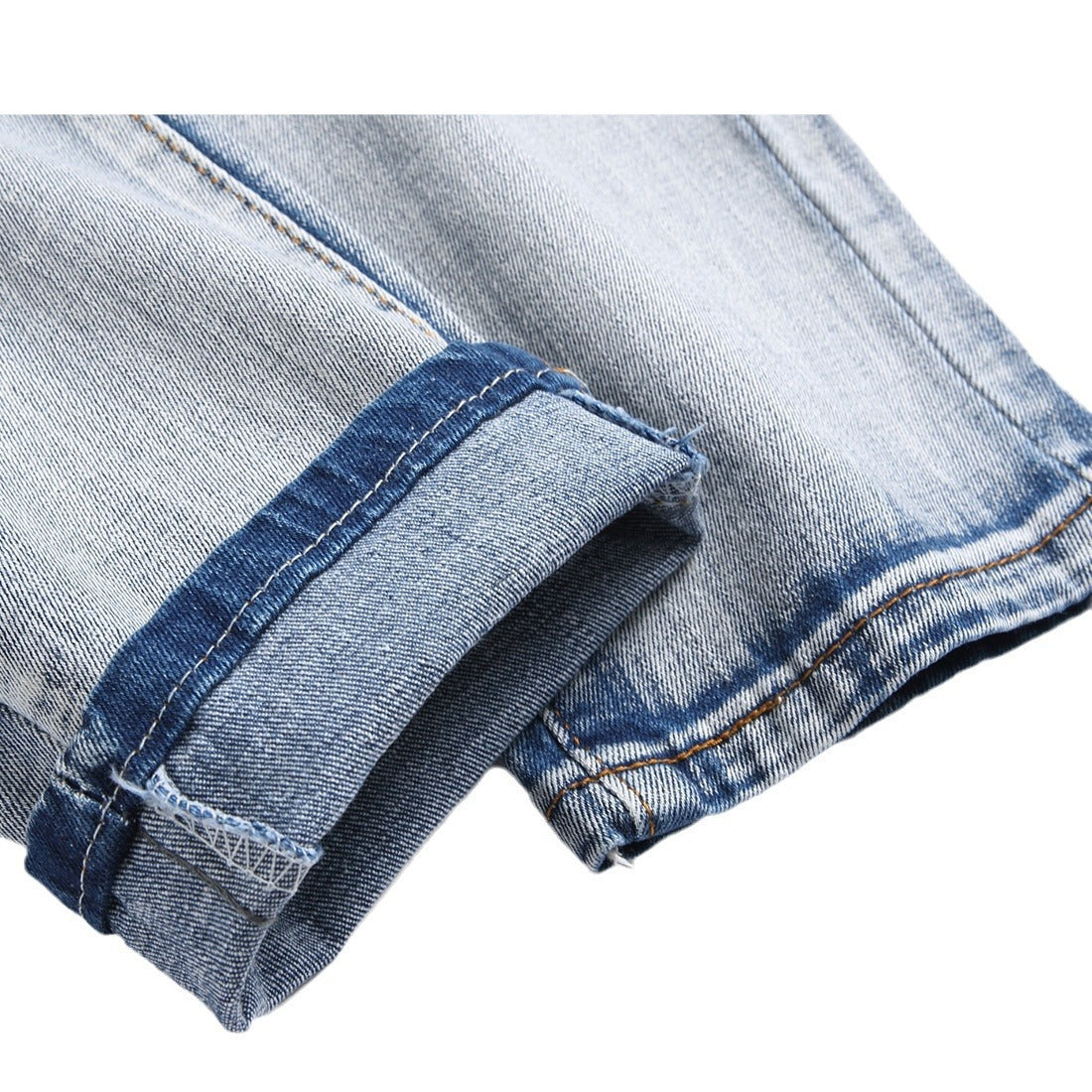 Blue Embroidered Distressed Patchwork Slim-Fit Jeans
