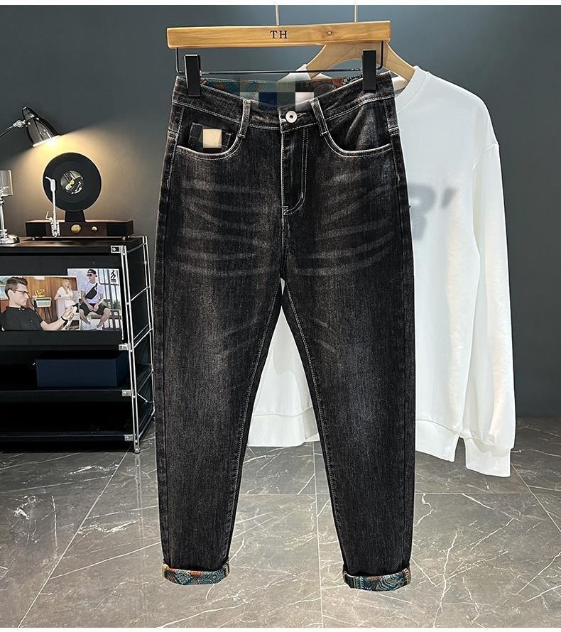 Breathable Printed Slim Fit Jeans