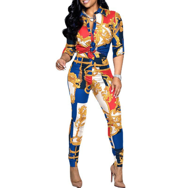 Casual Women's Long Sleeve Shirt and Pants Set