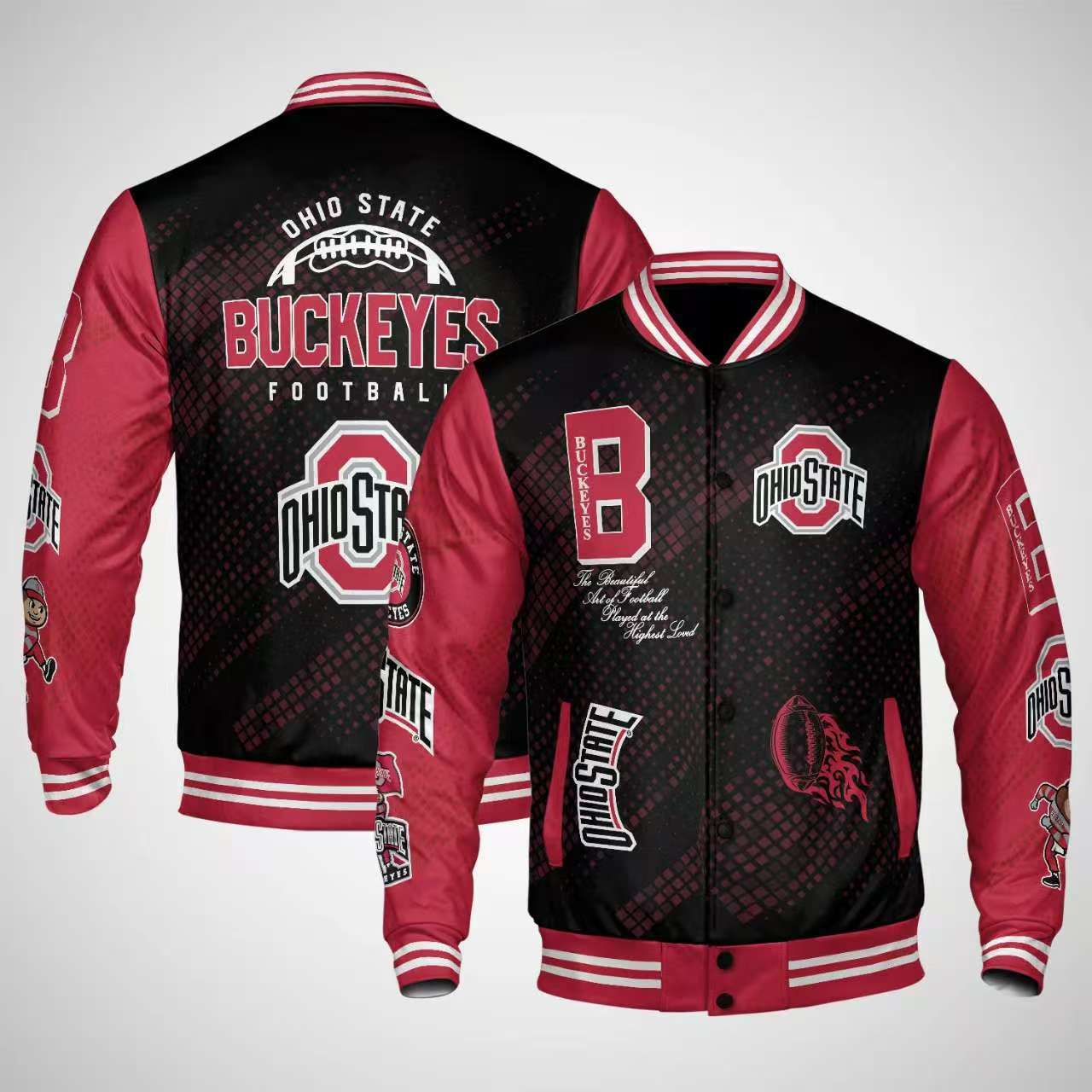 Standing collar baseball jacket