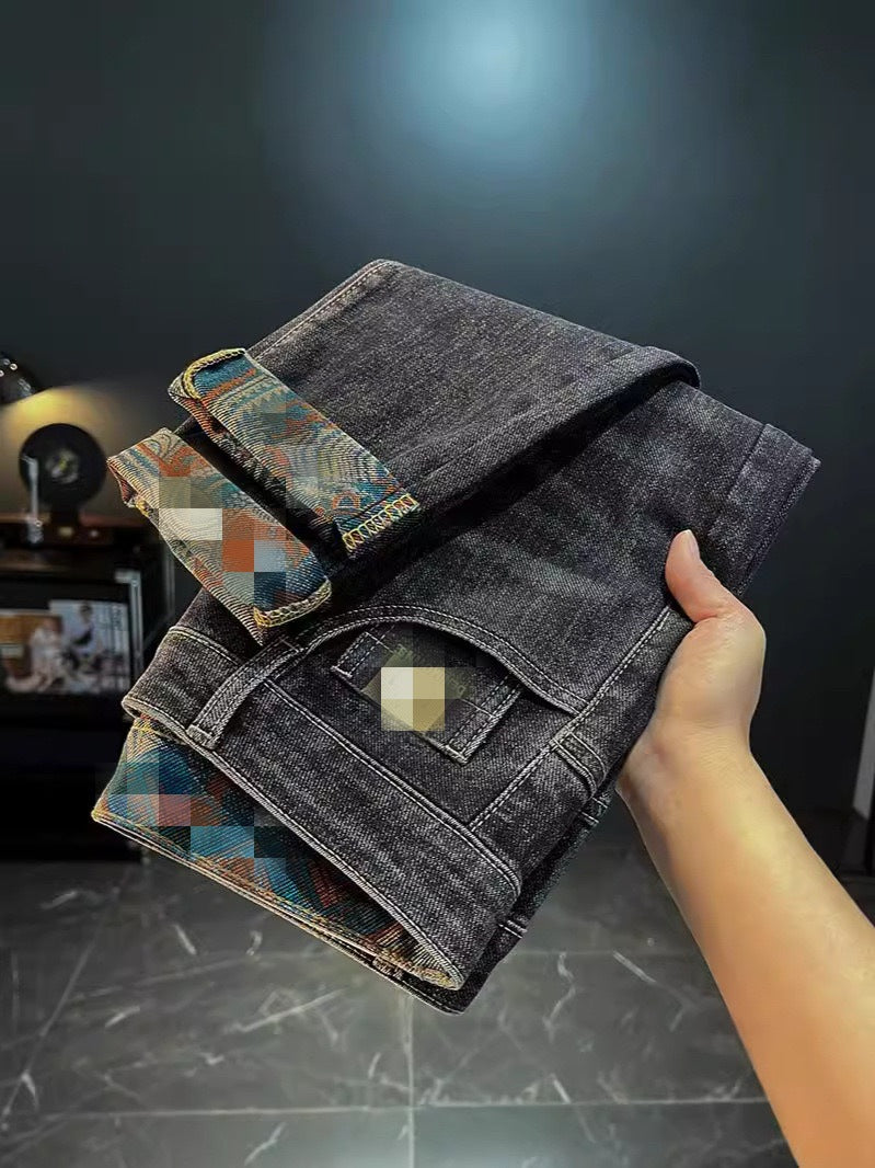Breathable Printed Slim Fit Jeans