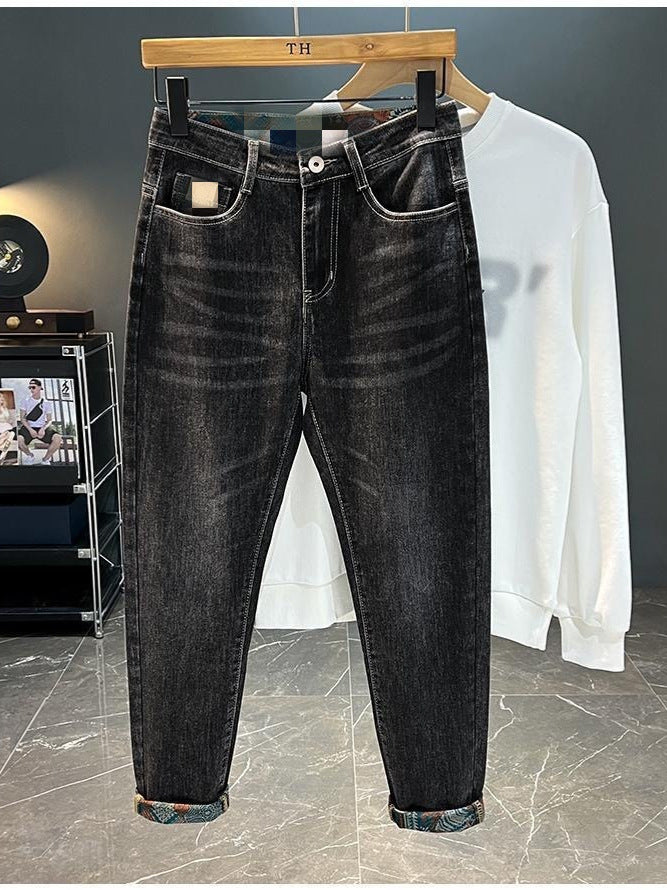 Breathable Printed Slim Fit Jeans