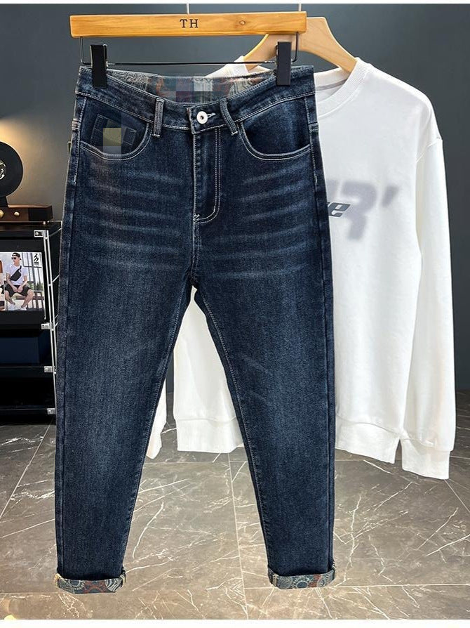 Breathable Printed Slim Fit Jeans