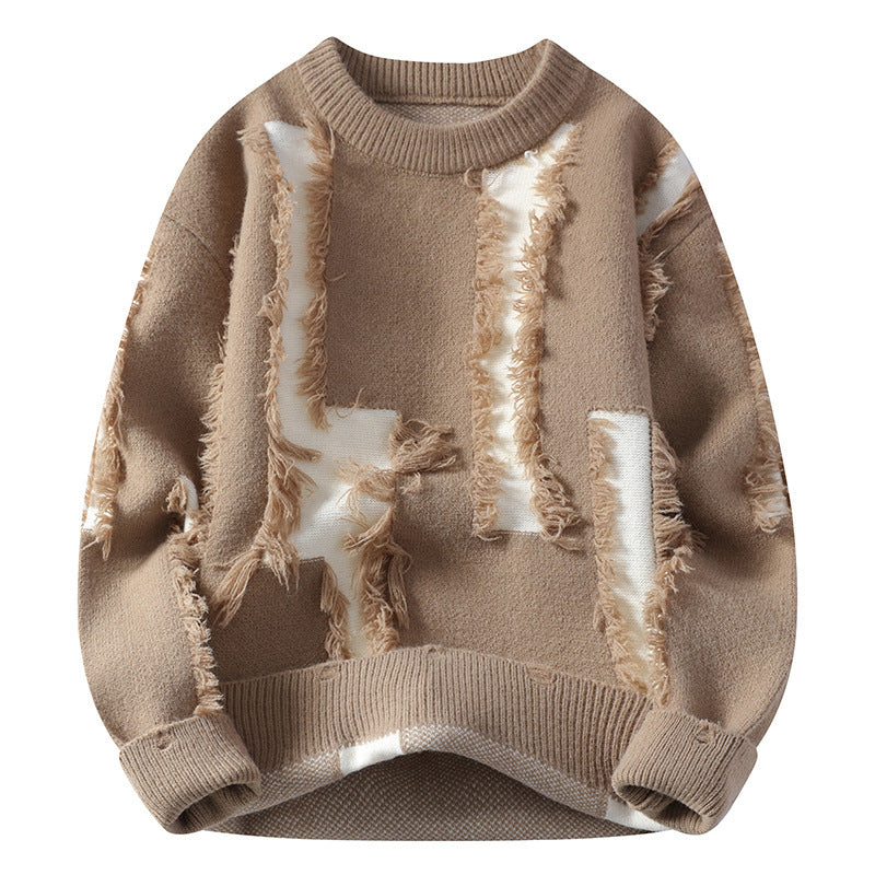 Mens Sweater Casual Loose Fit Knitwear
