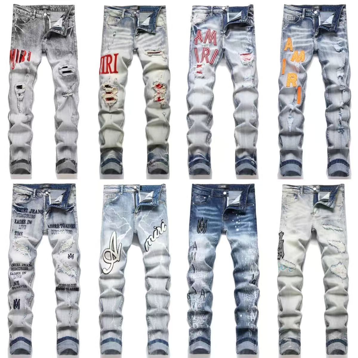 Amiri Distressed Patch Jeans