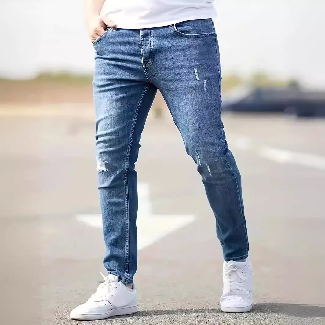 Men's stretchable ankle-length jeans