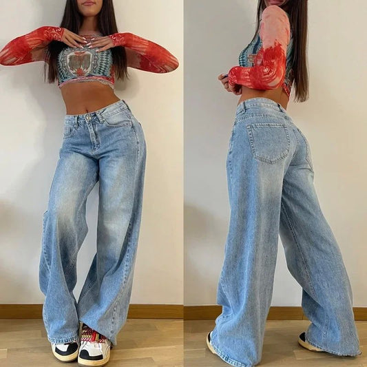 Women High Waist Mom Jeans
