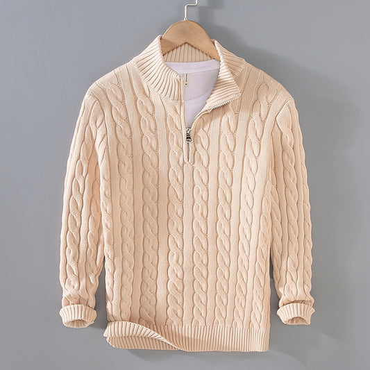 Men's Half Turtleneck Thickened Knitted Sweater