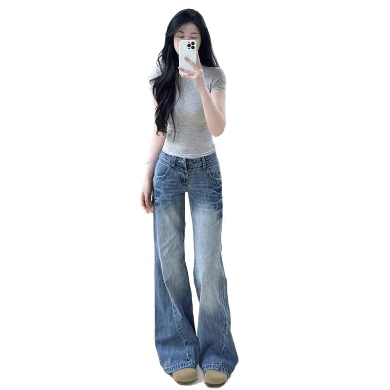American retro flared jeans for women