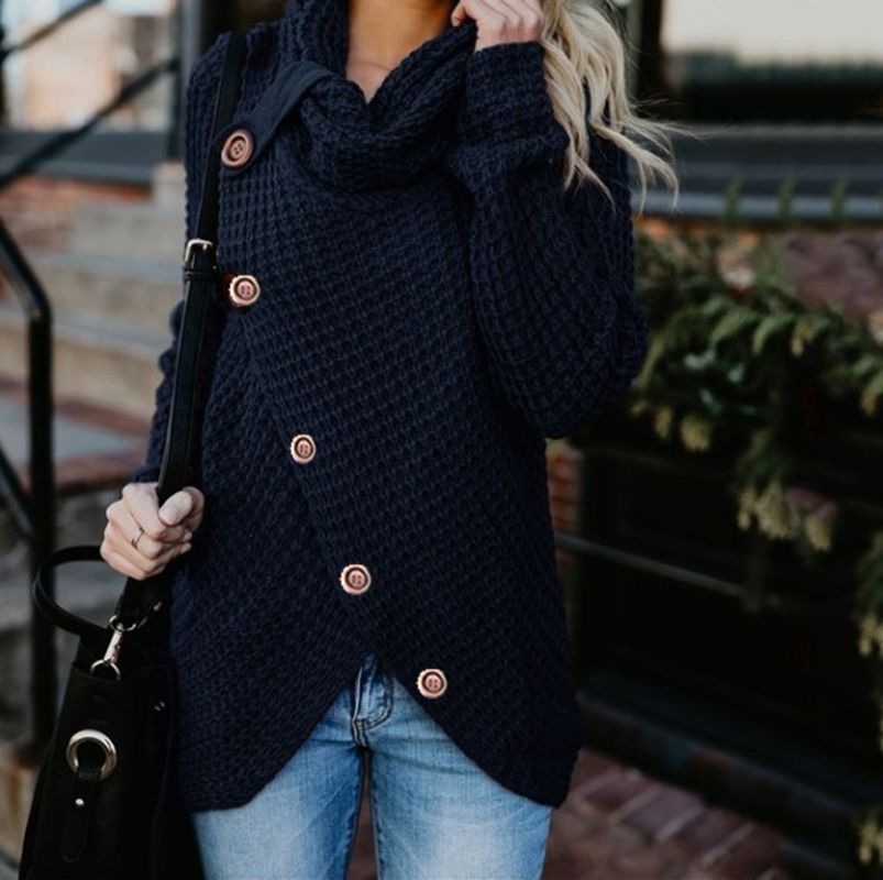 Women's High Neck Knit Sweater