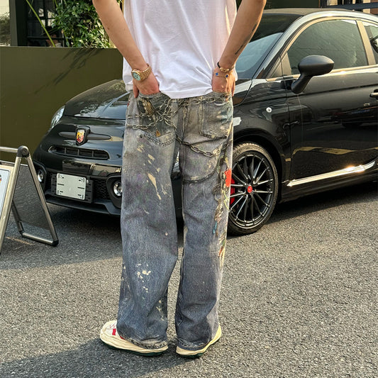 Straight cotton jeans